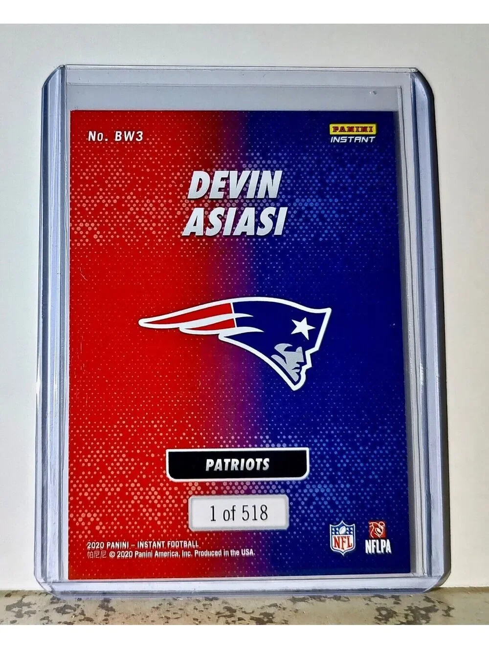 Devin Asiasi 2020 Panini NFL #3 Black and White Rookies Card Patriots 1 of 518